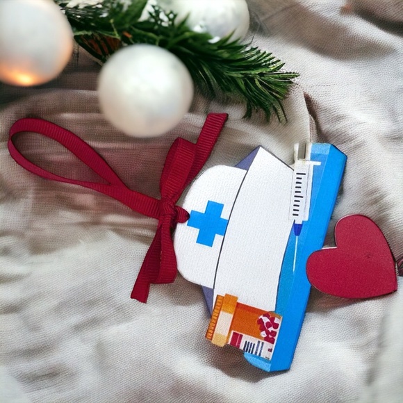 Joyful Nurses: Personalized Christmas Ornament for Your Holiday Heroes! NEW - Picture 6 of 8